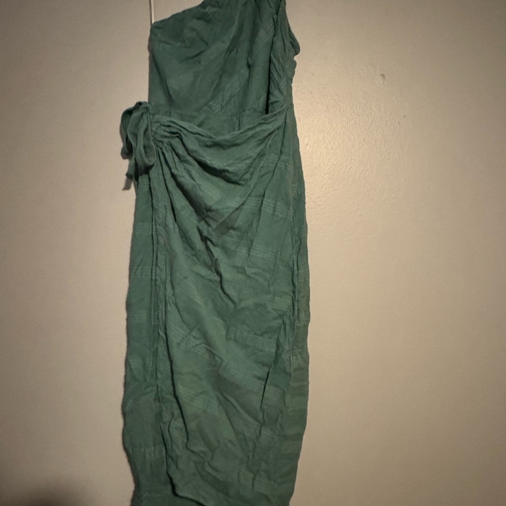 Free People Wrap Mermaid Teal/Green One-Shoulder Dress